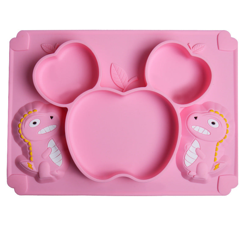 Baby Apple Dinosaur Silicone Dinner Plate