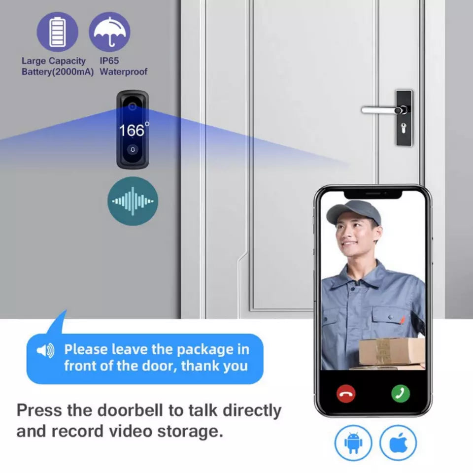 Smart low-power wireless video doorbell